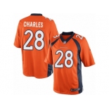 Men's Nike Denver Broncos #28 Jamaal Charles Limited Orange Team Color NFL Jersey