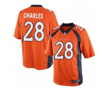 Men's Nike Denver Broncos #28 Jamaal Charles Limited Orange Team Color NFL Jersey