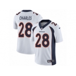 Men's Nike Denver Broncos #28 Jamaal Charles Vapor Untouchable Limited White NFL Jersey