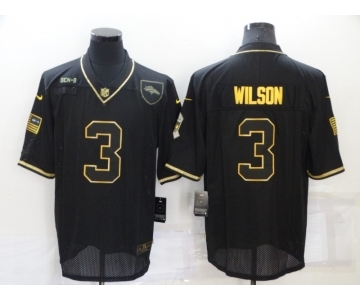 Men's Nike Denver Broncos #3 Russell Wilson Black 2020 Salute To Service Limited Jersey