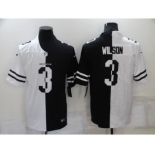 Men's Nike Denver Broncos #3 Russell Wilson Black And White Split Vapor Untouchable Limited Jersey