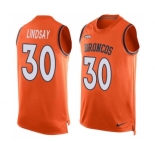 Men's Nike Denver Broncos #30 Phillip Lindsay Limited Orange Player Name & Number Tank Top NFL Jersey