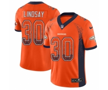 Men's Nike Denver Broncos #30 Phillip Lindsay Limited Orange Rush Drift Fashion NFL Jersey