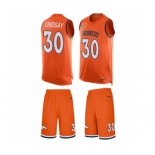 Men's Nike Denver Broncos #30 Phillip Lindsay Limited Orange Tank Top Suit NFL Jersey