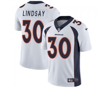 Men's Nike Denver Broncos #30 Phillip Lindsay White Vapor Untouchable Limited Player NFL Jersey