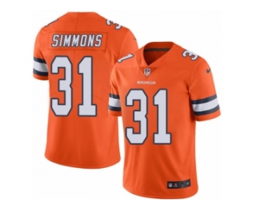 Men's Nike Denver Broncos #31 Justin Simmons Limited Orange Rush NFL Jersey