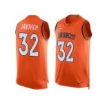 Men's Nike Denver Broncos #32 Andy Janovich Limited Orange Player Name & Number Tank Top NFL Jersey