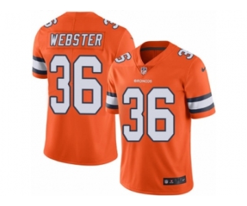 Men's Nike Denver Broncos #36 Kayvon Webster Limited Orange Rush NFL Jersey