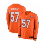 Men's Nike Denver Broncos #57 Demarcus Walker Limited Orange Therma Long Sleeve NFL Jersey