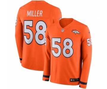 Men's Nike Denver Broncos #58 Von Miller Limited Orange Therma Long Sleeve NFL Jersey