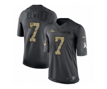 Men's Nike Denver Broncos #7 John Elway Limited Black 2016 Salute to Service NFL Jersey