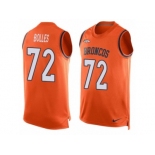 Men's Nike Denver Broncos #72 Garett Bolles Limited Orange Player Name & Number Tank Top NFL Jersey