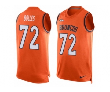 Men's Nike Denver Broncos #72 Garett Bolles Limited Orange Player Name & Number Tank Top NFL Jersey