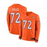 Men's Nike Denver Broncos #72 Garett Bolles Limited Orange Therma Long Sleeve NFL Jersey