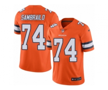 Men's Nike Denver Broncos #74 Ty Sambrailo Limited Orange Rush NFL Jersey