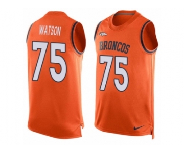 Men's Nike Denver Broncos #75 Menelik Watson Limited Orange Player Name & Number Tank Top NFL Jersey