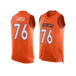 Men's Nike Denver Broncos #76 Max Garcia Limited Orange Player Name & Number Tank Top NFL Jersey