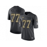 Men's Nike Denver Broncos #77 Karl Mecklenburg Limited Black 2016 Salute to Service NFL Jersey