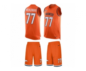 Men's Nike Denver Broncos #77 Karl Mecklenburg Limited Orange Tank Top Suit NFL Jersey