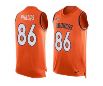 Men's Nike Denver Broncos #86 John Phillips Limited Orange Player Name & Number Tank Top NFL Jersey