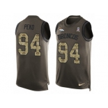 Men's Nike Denver Broncos #94 Domata Peko Limited Green Salute to Service Tank Top NFL Jersey