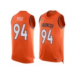 Men's Nike Denver Broncos #94 Domata Peko Limited Orange Player Name & Number Tank Top NFL Jersey