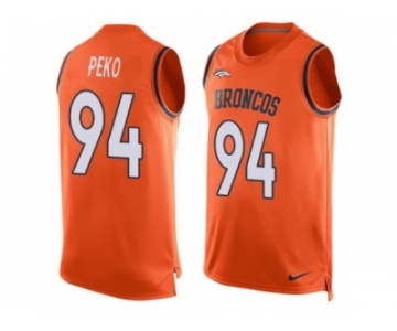 Men's Nike Denver Broncos #94 Domata Peko Limited Orange Player Name & Number Tank Top NFL Jersey