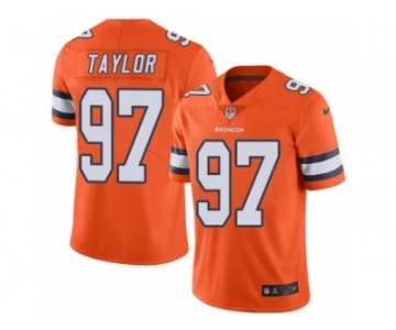 Men's Nike Denver Broncos #97 Phil Taylor Limited Orange Rush NFL Jersey