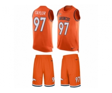 Men's Nike Denver Broncos #97 Phil Taylor Limited Orange Tank Top Suit NFL Jersey