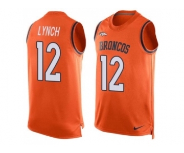 Nike Denver Broncos #12 Paxton Lynch Orange Team Color Men's Stitched NFL Limited Tank Top Jersey[Lynch]