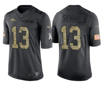 Nike Denver Broncos #13 Trevor Siemian Men's Stitched Black NFL Salute to Service Limited Jerseys