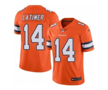 Nike Denver Broncos #14 Cody Latimer Orange Men's Stitched NFL Limited Rush Jersey