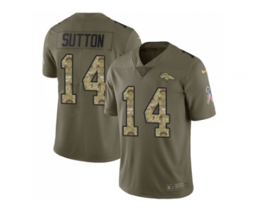 Nike Denver Broncos #14 Courtland Sutton Olive Camo Men Stitched NFL Limited 2017 Salute To Service Jersey