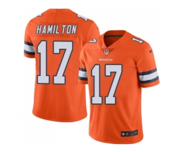 Nike Denver Broncos #17 DaeSean Hamilton Orange Men Stitched NFL Limited Rush Jersey