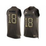 Nike Denver Broncos #18 Peyton Manning Green Men's Stitched NFL Limited Salute To Service Tank Top Jersey