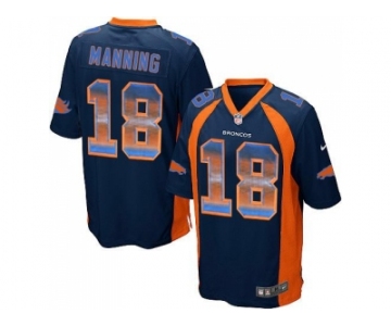 Nike Denver Broncos #18 Peyton Manning Navy Blue Alternate Men's Stitched NFL Limited Strobe Jersey