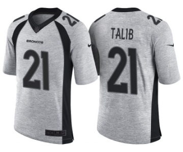 Nike Denver Broncos #21 Aqib Talib 2016 Gridiron Gray II Men's NFL Limited Jersey