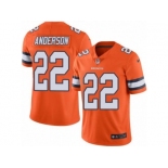 Nike Denver Broncos #22 C.J. Anderson Orange Men's Stitched NFL Limited Rush Jersey