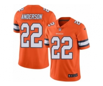 Nike Denver Broncos #22 C.J. Anderson Orange Men's Stitched NFL Limited Rush Jersey