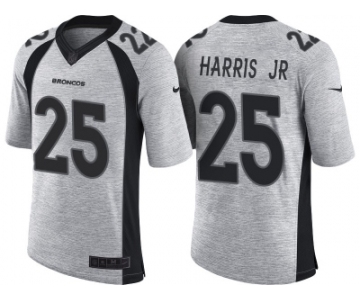 Nike Denver Broncos #25 Chris Harris Jr 2016 Gridiron Gray II Men's NFL Limited Jersey