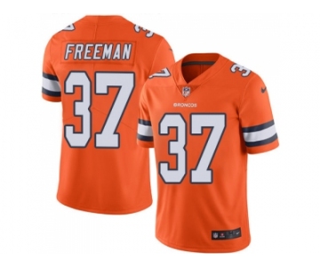 Nike Denver Broncos #37 Royce Freeman Orange Men Stitched NFL Limited Rush Jersey