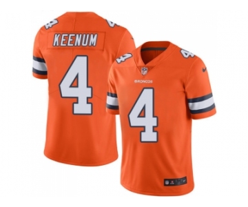 Nike Denver Broncos #4 Case Keenum Orange Men Stitched NFL Limited Rush Jersey