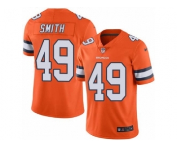 Nike Denver Broncos #49 Dennis Smith Orange Men's Stitched NFL Limited Rush Jersey