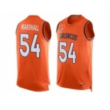 Nike Denver Broncos #54 Brandon Marshall Orange Team Color Men's Stitched NFL Limited Tank Top Jersey