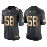 Nike Denver Broncos #58 Von Miller Anthracite 2016 Christmas Day Gold Men's NFL Limited Salute to Service Jersey