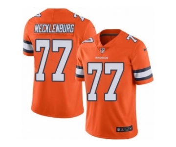 Nike Denver Broncos #77 Karl Mecklenburg Orange Men's Stitched NFL Limited Rush Jersey