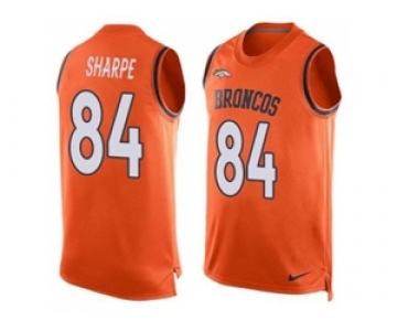 Nike Denver Broncos #84 Shannon Sharpe Orange Team Color Men's Stitched NFL Limited Tank Top Jersey