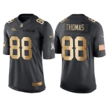 Nike Denver Broncos #88 Demaryius Thomas Anthracite 2016 Christmas Gold Men's NFL Limited Salute to Service Jersey