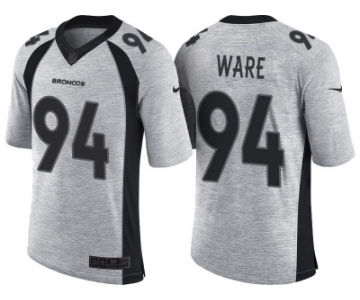 Nike Denver Broncos #94 DeMarcus Ware 2016 Gridiron Gray II Men's NFL Limited Jersey