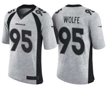 Nike Denver Broncos #95 Derek Wolfe 2016 Gridiron Gray II Men's NFL Limited Jersey